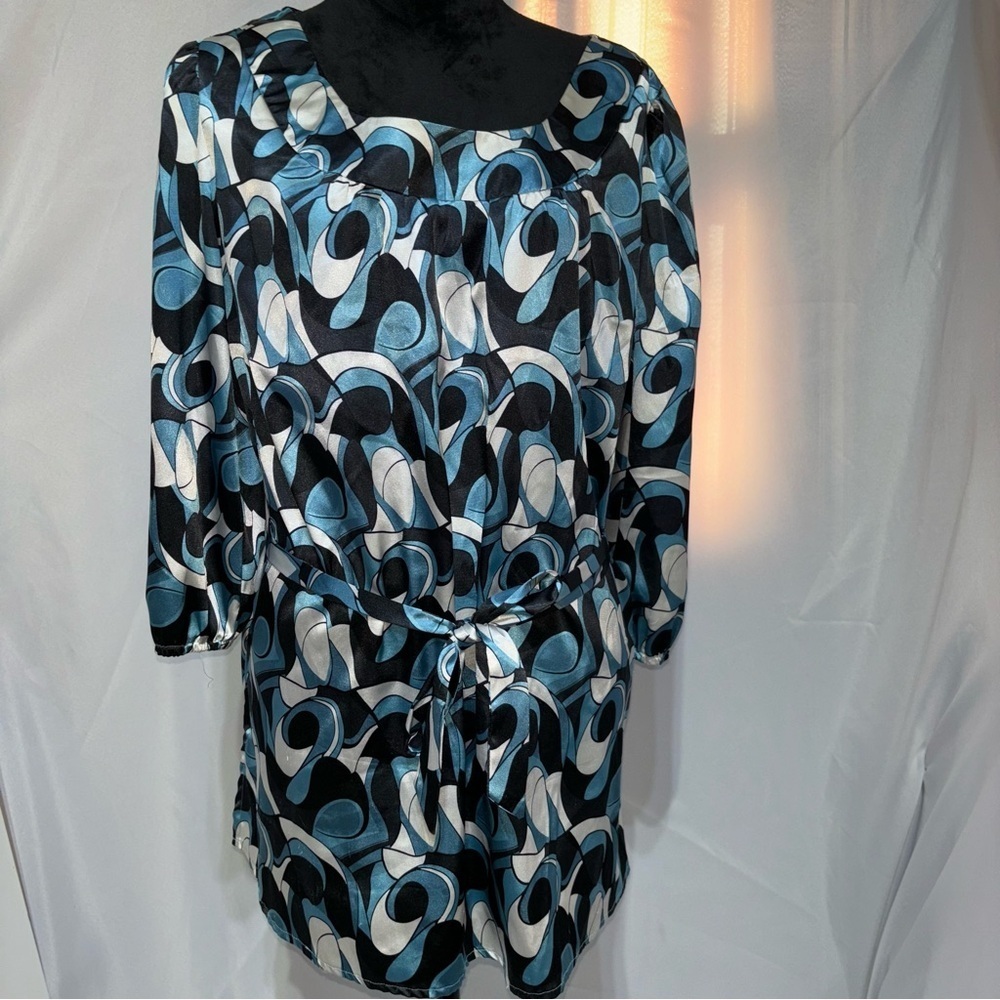 Y2K Notations Psychedelic Rock Black, White Top Size XL Bohemian